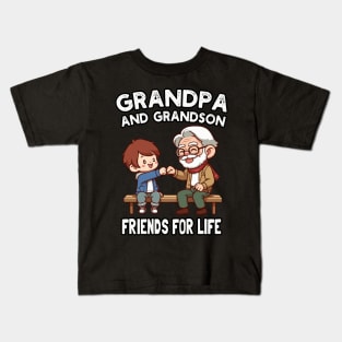 Grandpa And Grandson Friends For Life Kids T-Shirt